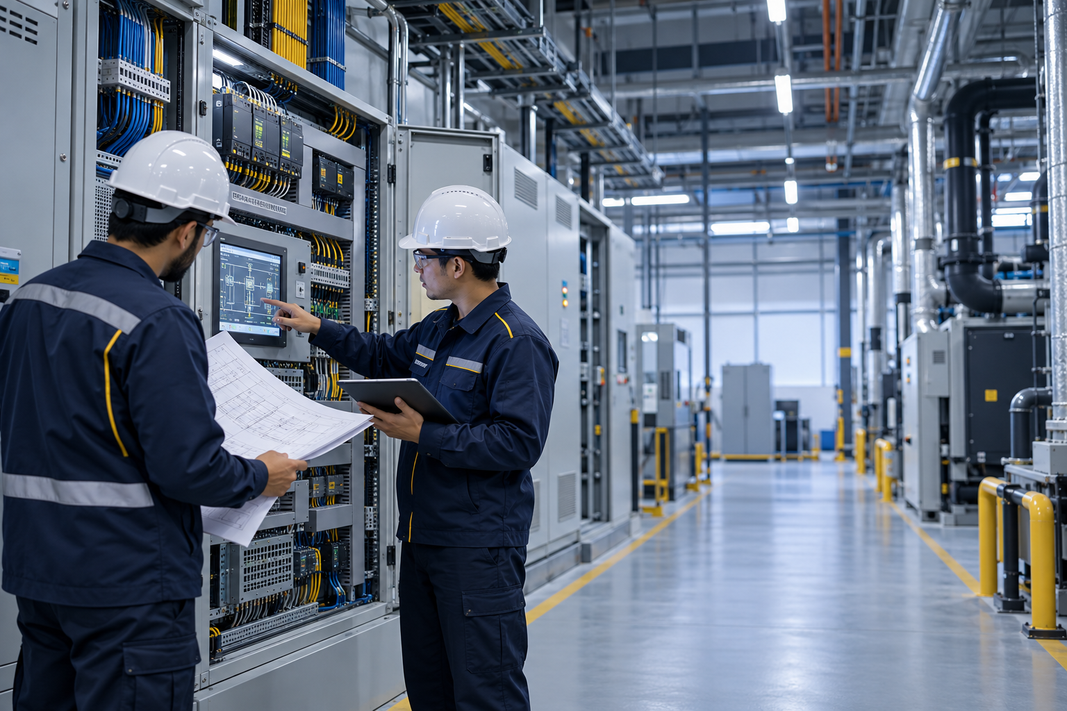 Engineers Inspecting Industrial Control Systems