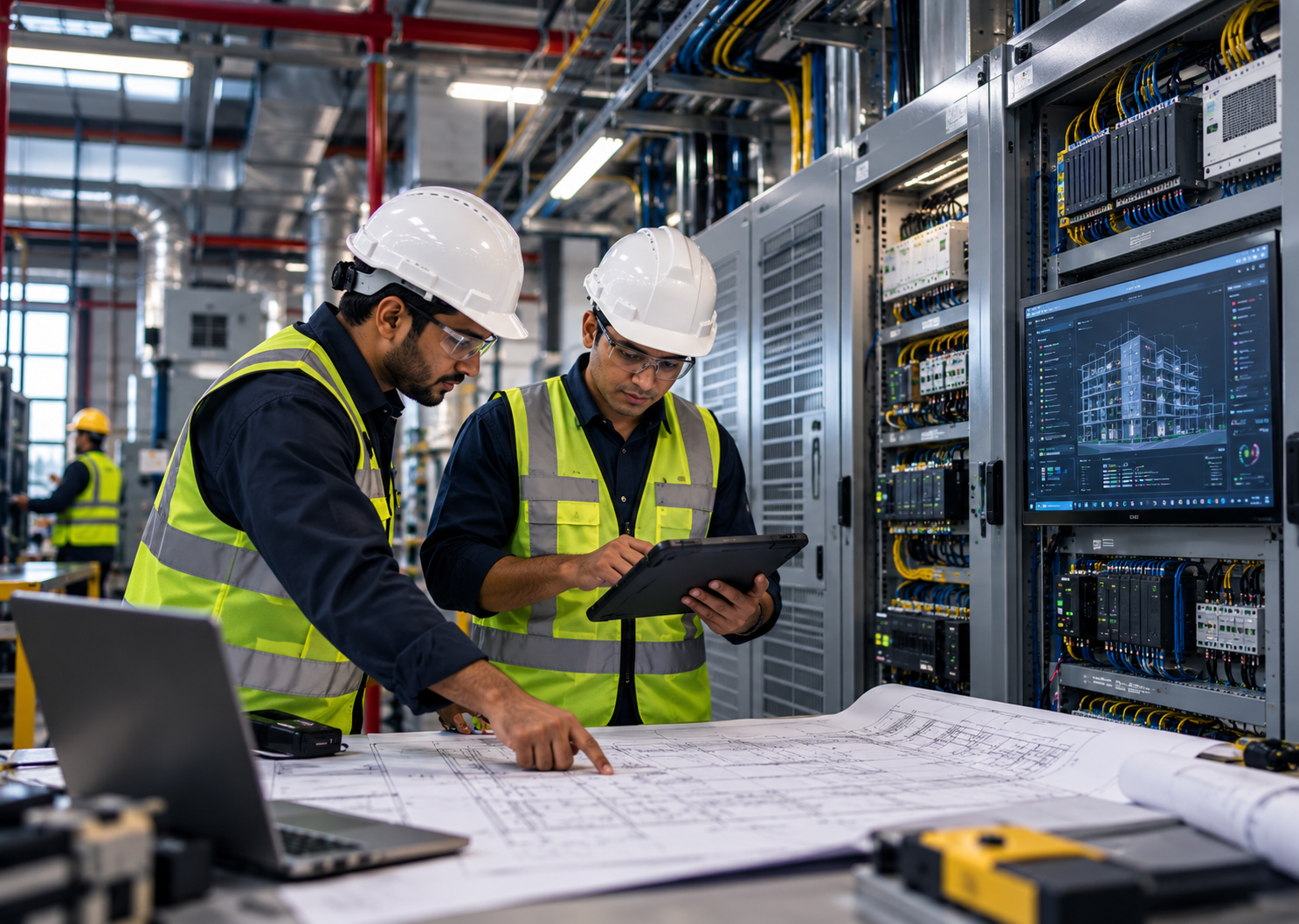 Engineers Reviewing Building Systems Plans