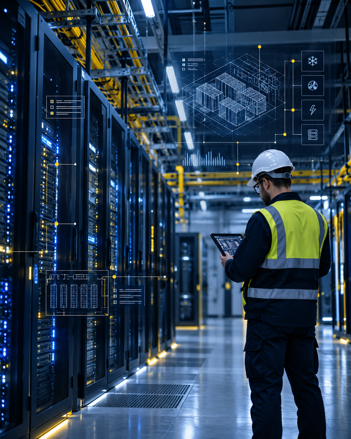 Futuristic Data Center Inspection